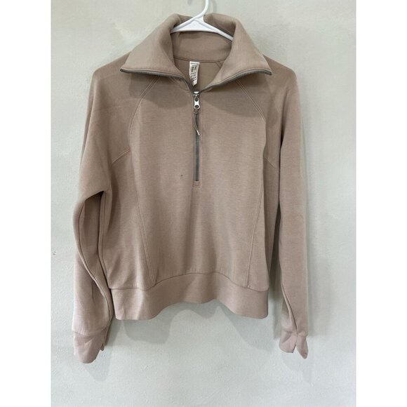 Spanx pullover 1/4 zipper Turtleneck nude beige womens collar sweater Small AsIs - Picture 1 of 4